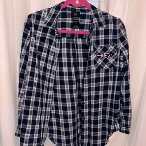 NFL Navy and White Plaid Shirt